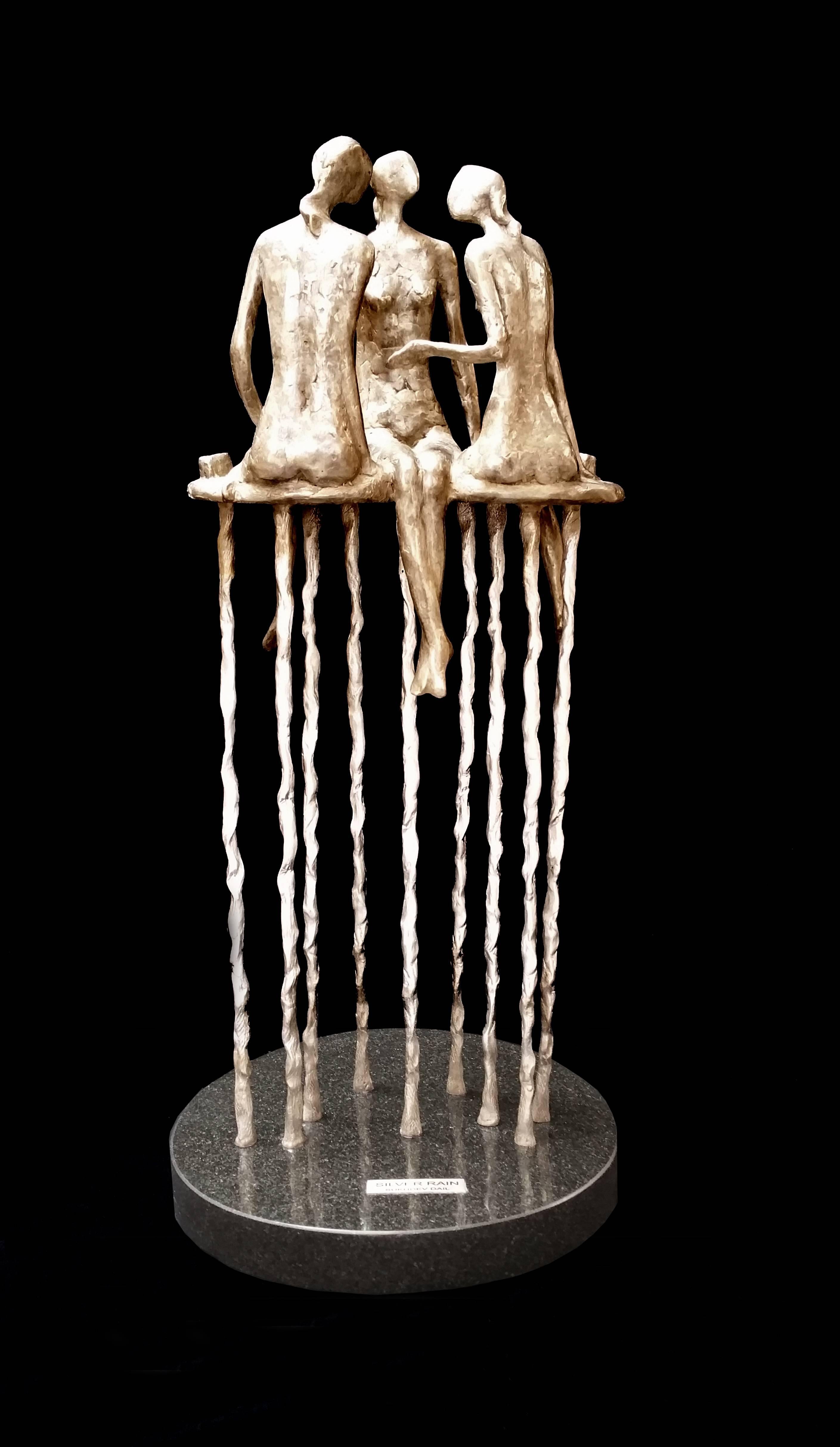 Sukhdev Dail Figurative Sculpture - Silver Rain