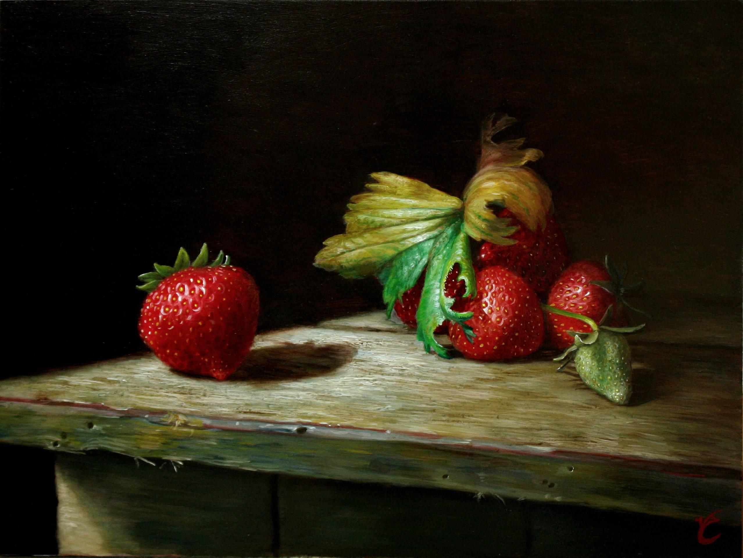 Paul van Ernich Still-Life Painting - Strawberries Still-Life