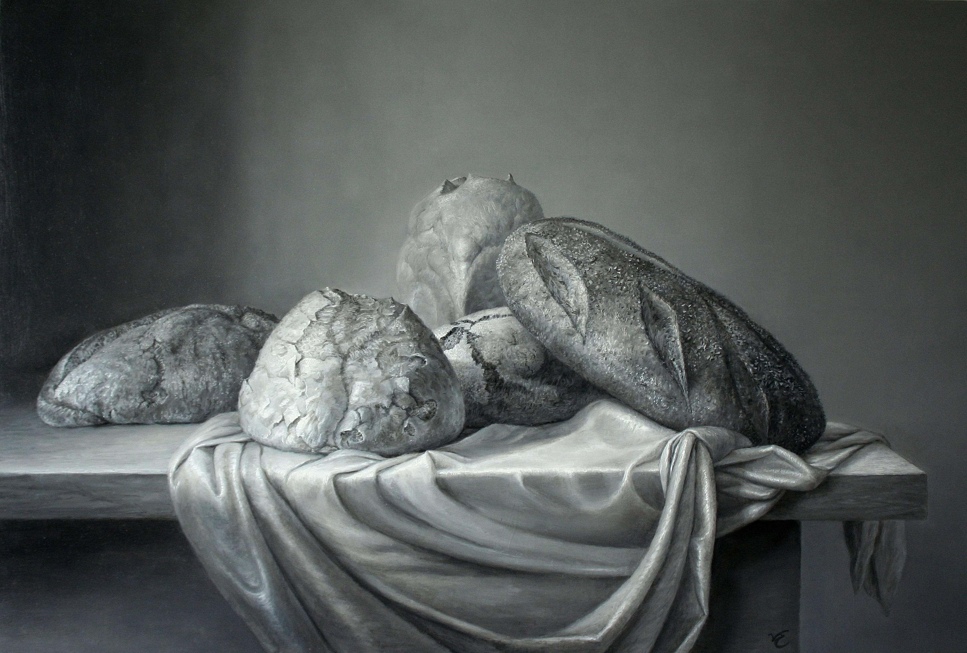 Paul van Ernich Interior Painting - Still Life With Bread