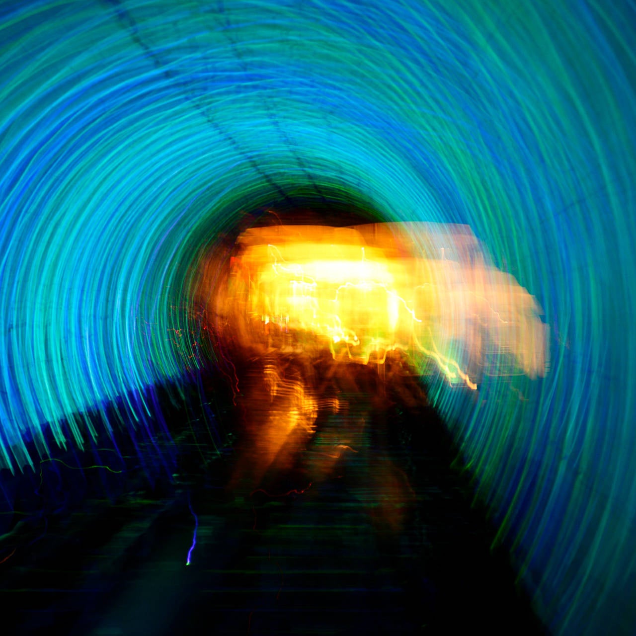 Linda Epstein Abstract Photograph - Blue Lightshow