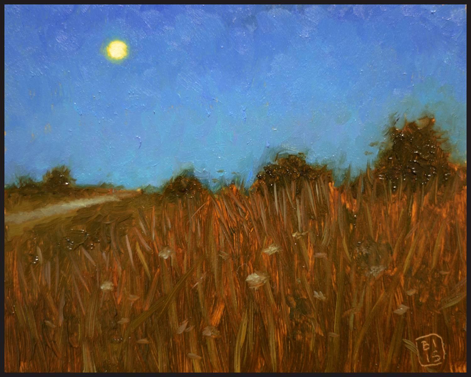 Beñat Iglesias Lopez Landscape Painting - Nightwalk with Tasio