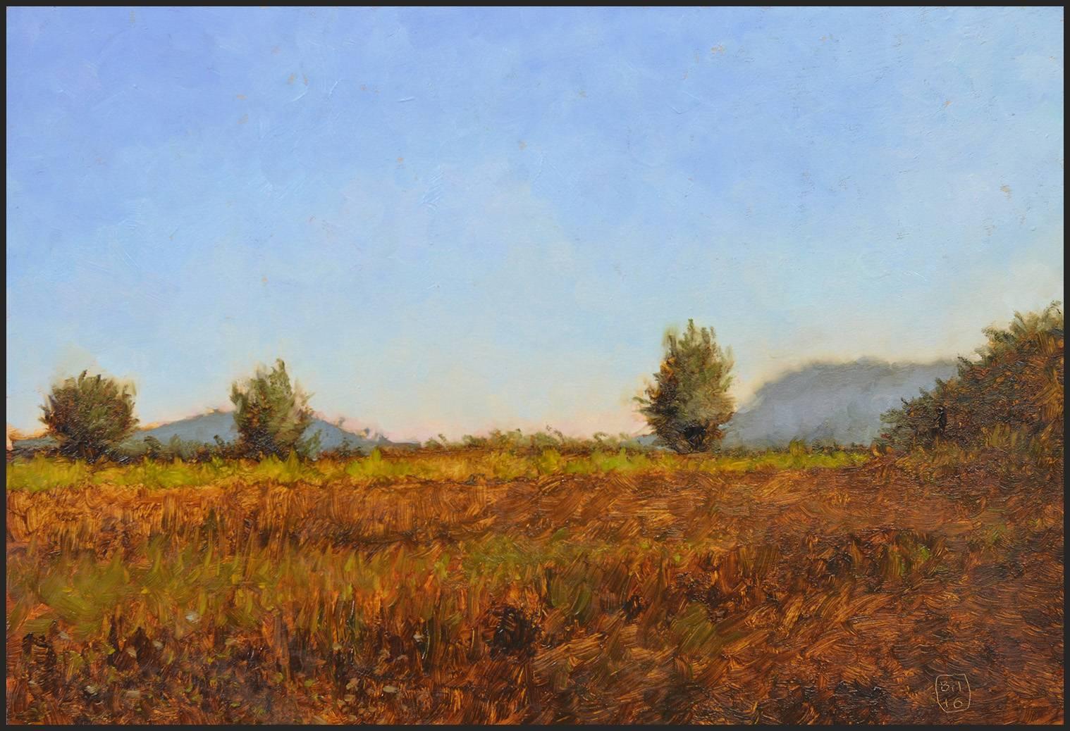 Beñat Iglesias Lopez Landscape Painting - Early Morning Walk with Teo