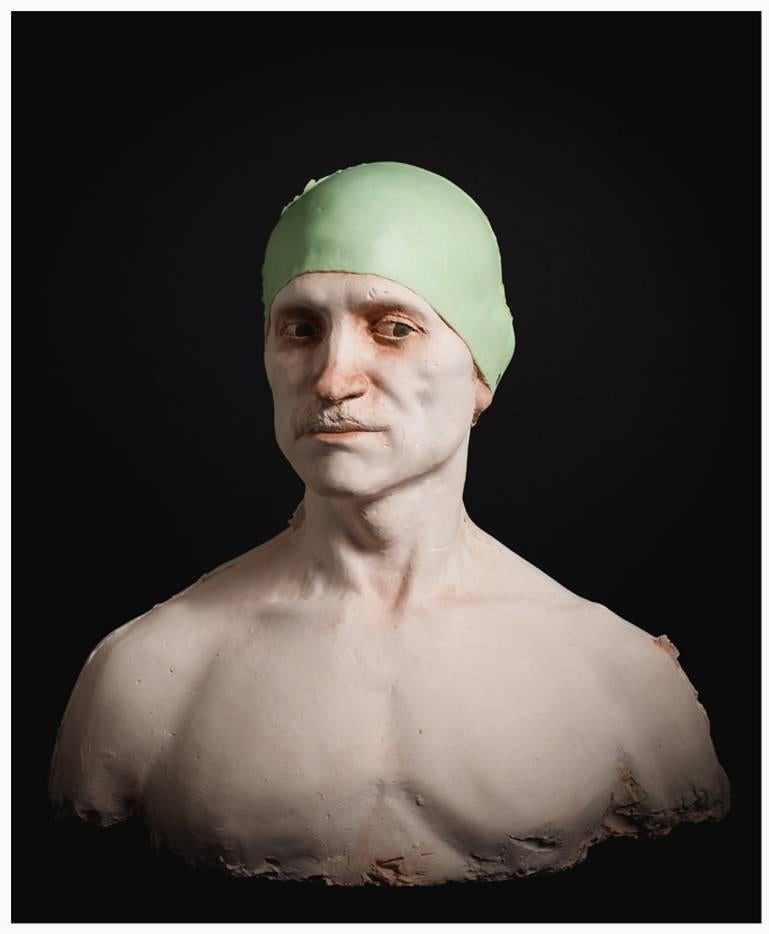 Beñat Iglesias Lopez Figurative Sculpture - "Head Series: A Delicate Irony"