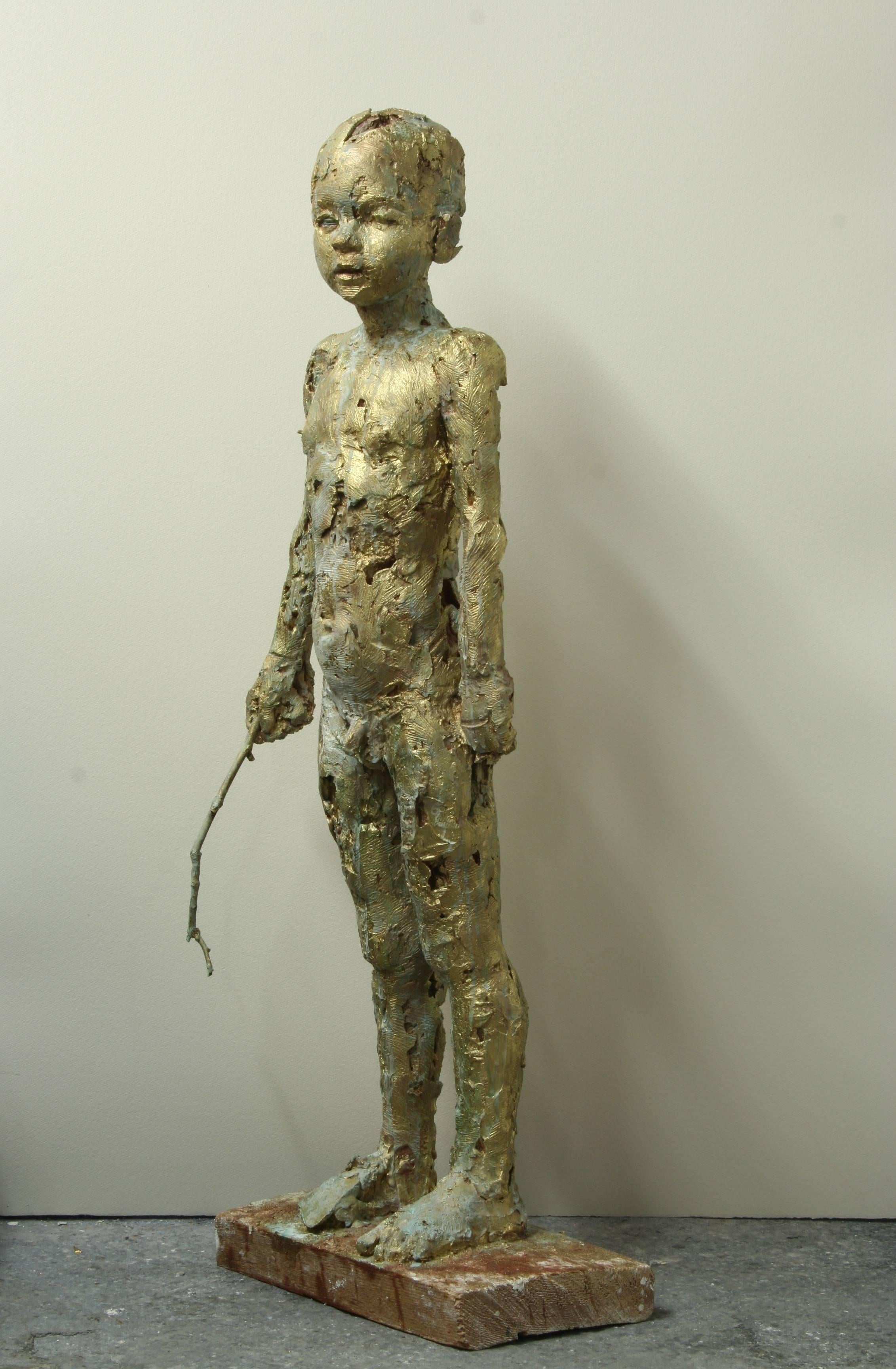 Changeling - Brown Figurative Sculpture by Elizabeth Allison