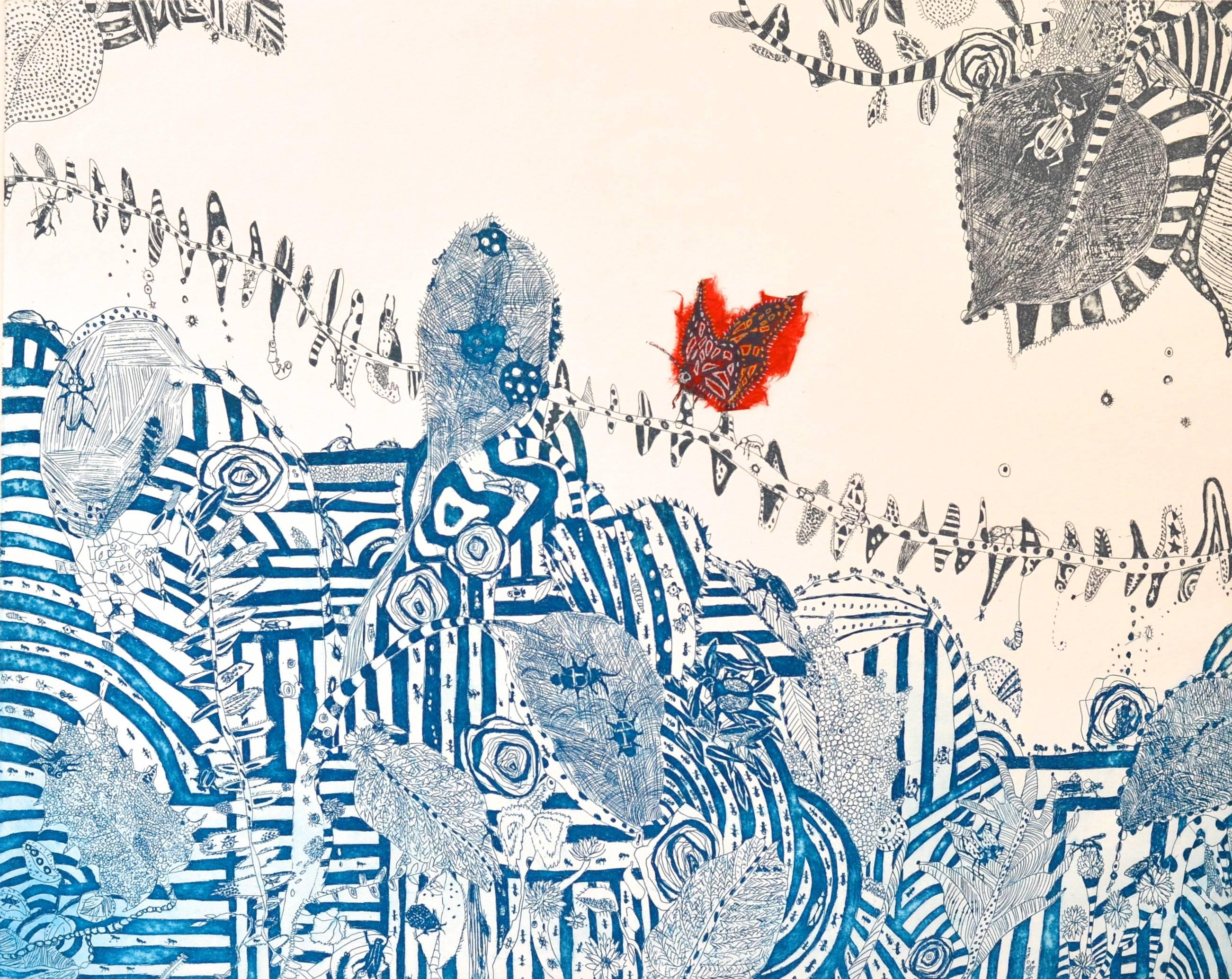 Fumiko Toda Landscape Print - Cosmopolitan: Red Butterfly