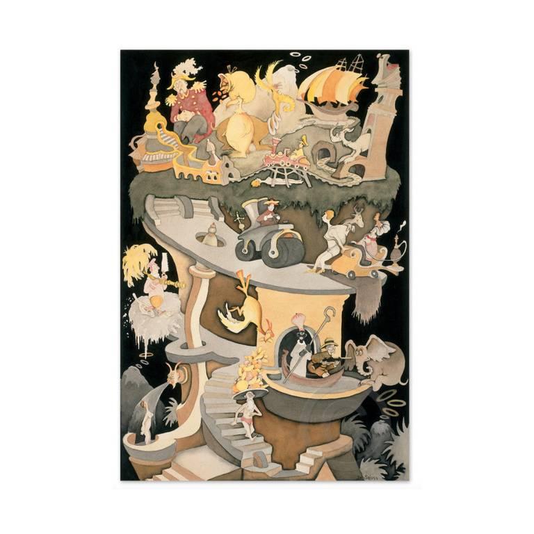 (after) Dr. Seuss (Theodore Geisel) Print - Dr. Seuss, Tower of Babel 