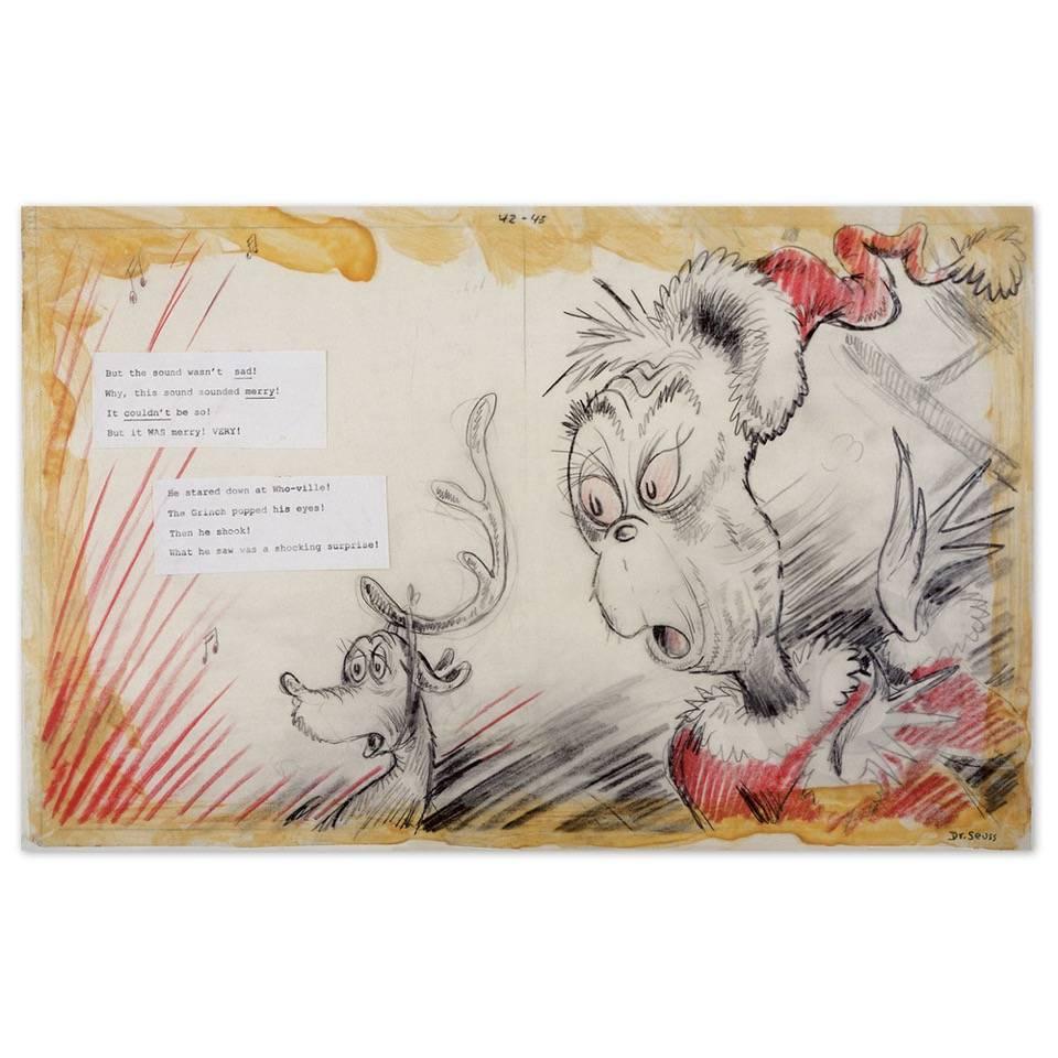 (after) Dr. Seuss (Theodore Geisel) Print - Dr. Seuss, This Sound Sounded Merry!