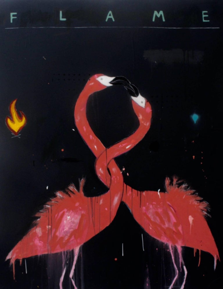 Justin Lyons Abstract Painting - Love is A Burning Flame