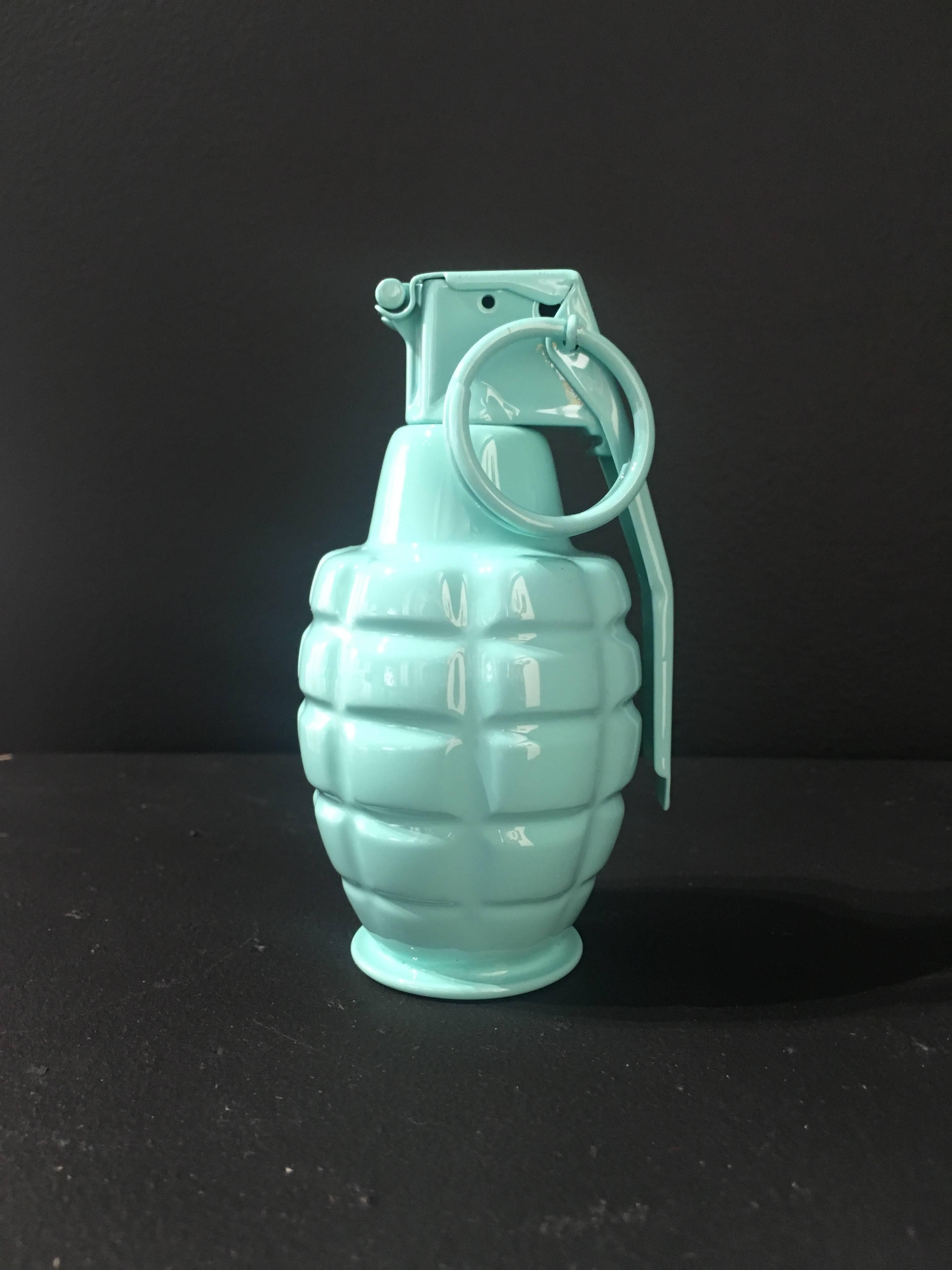 Mr. Debonair
Tiffany #9 
4" x 2"
Grenade Sculpture
Automotive Paint, Resin, Metal Top
Commissions Available

Emil Armendariz, alias Mr. Debonair became renown in the world of contemporary art by mixing luxury brands with firearms and grenades in