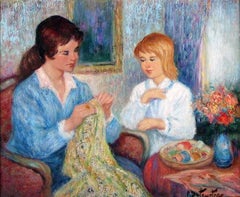 Two Girls Sewing