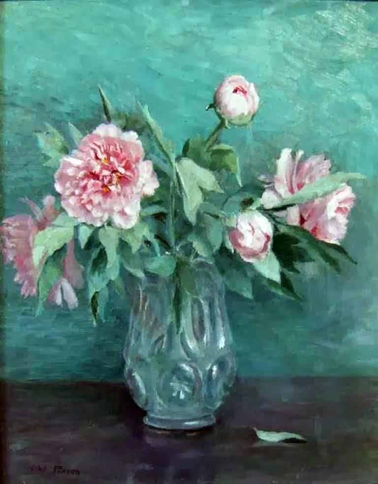 Ethel Paxson Still-Life Painting - Pink Peonies