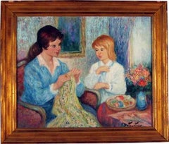 Two Girls Sewing