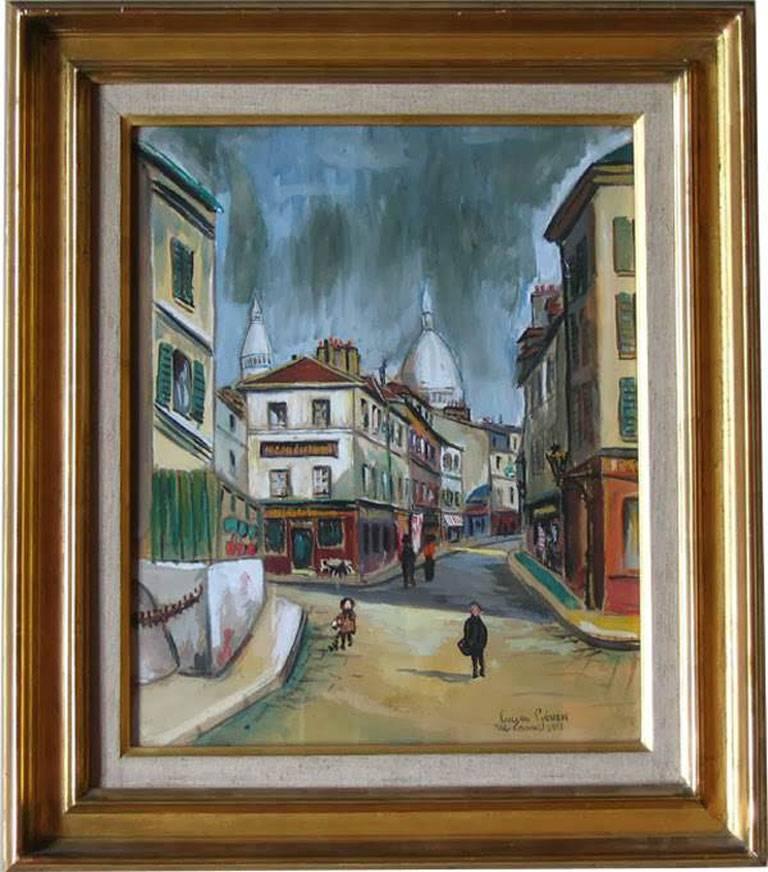 Paris, La Rue Norvin, 1922 - Painting by Lucien Génin