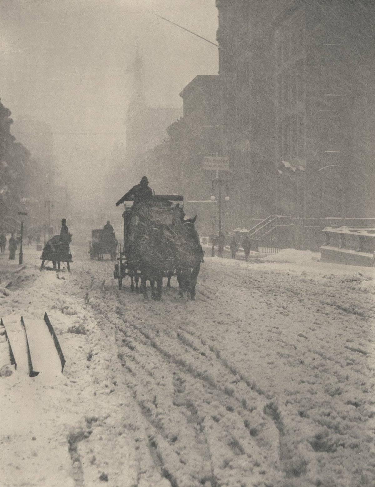 Alfred Stieglitz Black and White Photograph - Winter Fifth Avenue