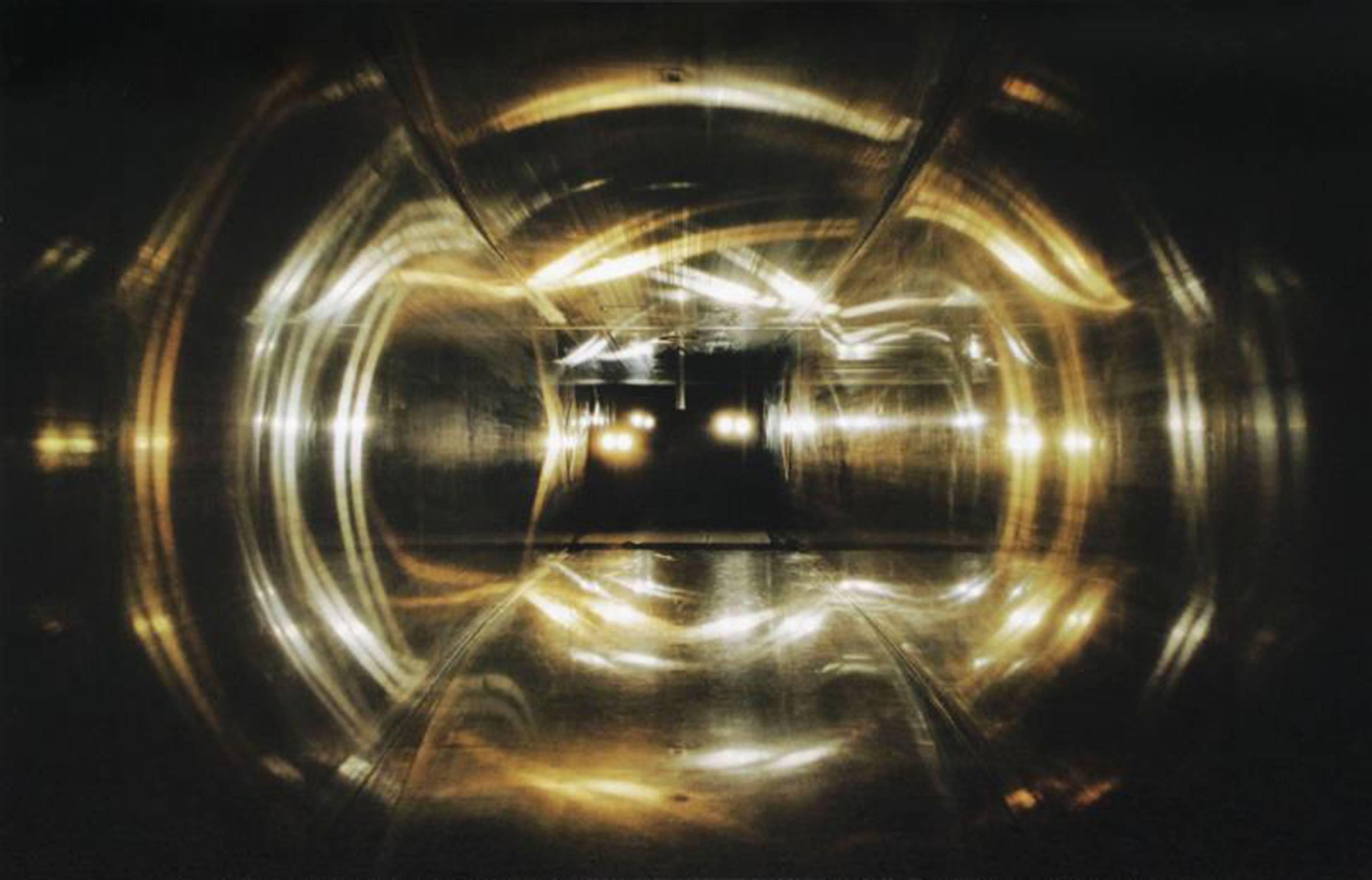 Large Contemporary Photograph of Abstract Headlights in Tunnel 1
