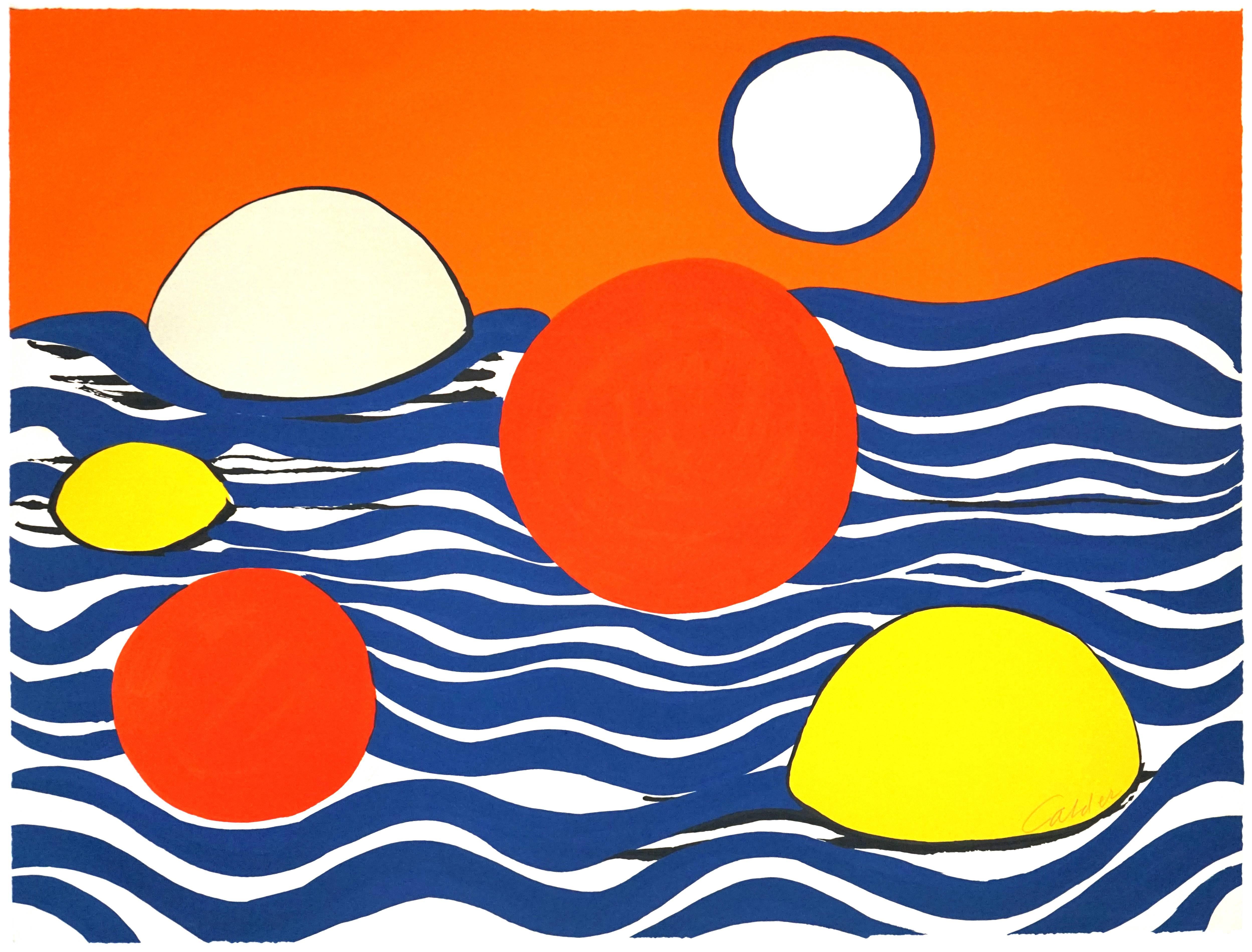 Alexander Calder Abstract Print - Circles and Waves