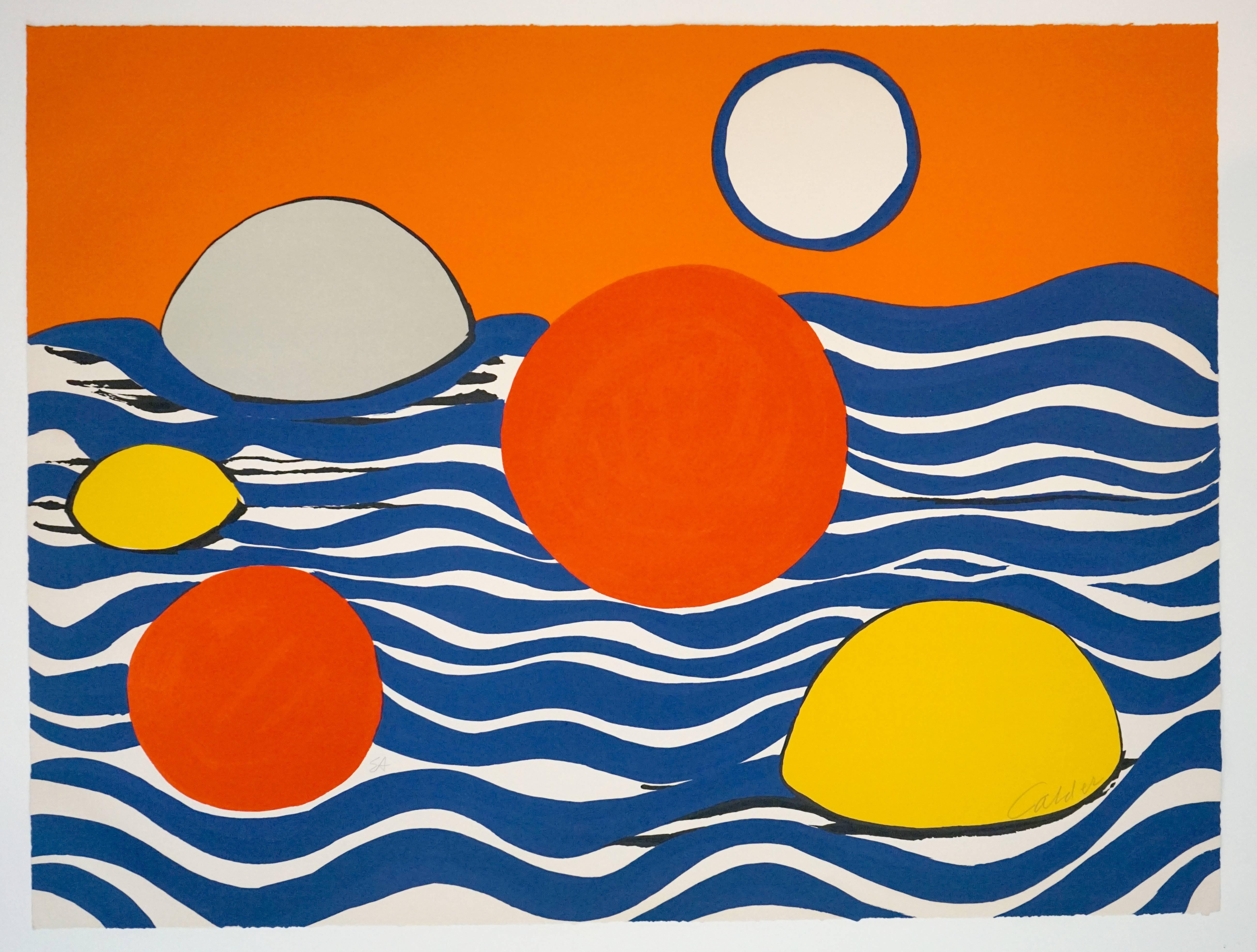 Circles and Waves - Abstract Print by Alexander Calder