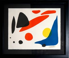 Composition (Blue Boomerang with Red, Black and Yellow Shapes)