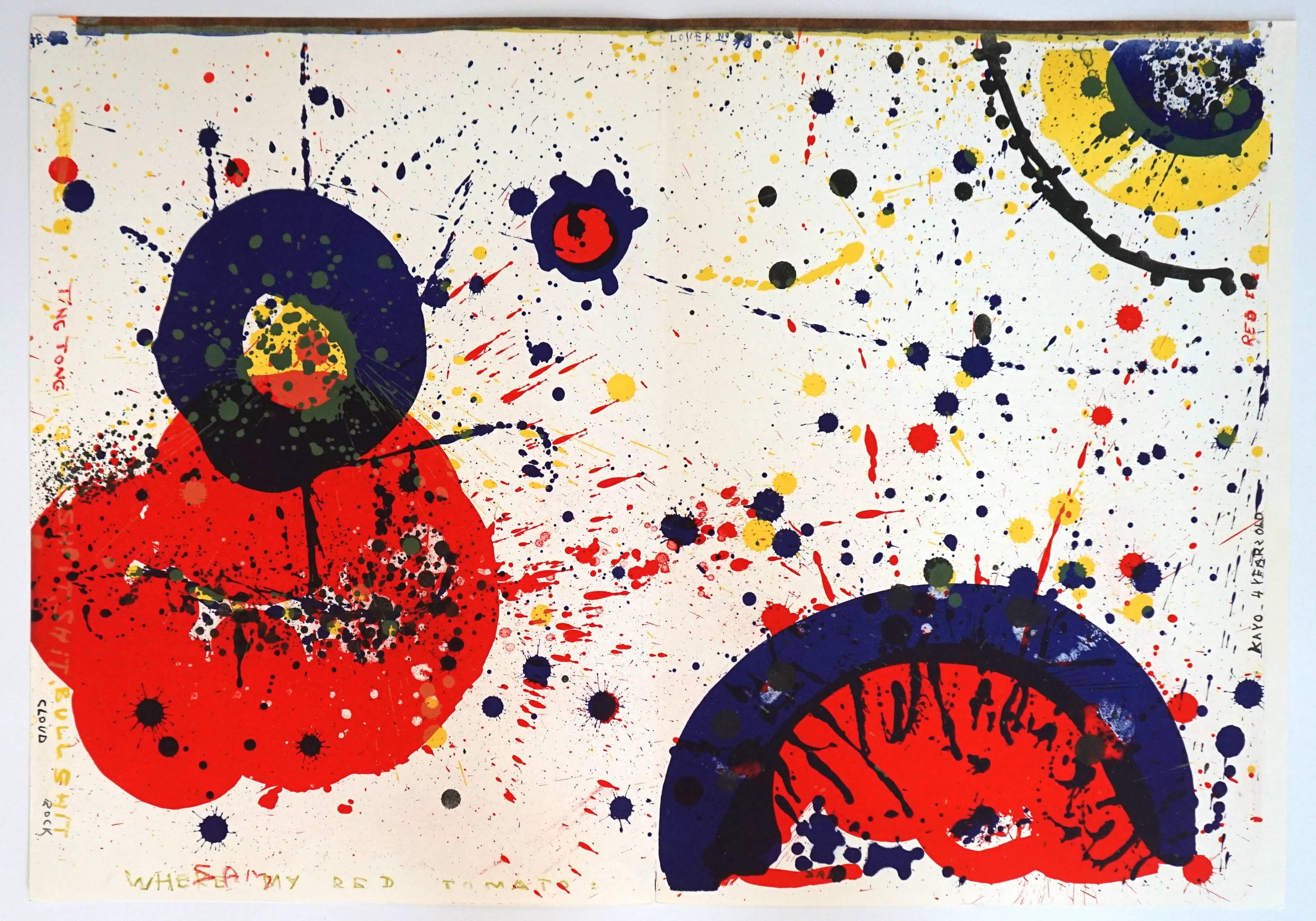 Sam Francis Abstract Print - Red Tomato, from One Cent Life