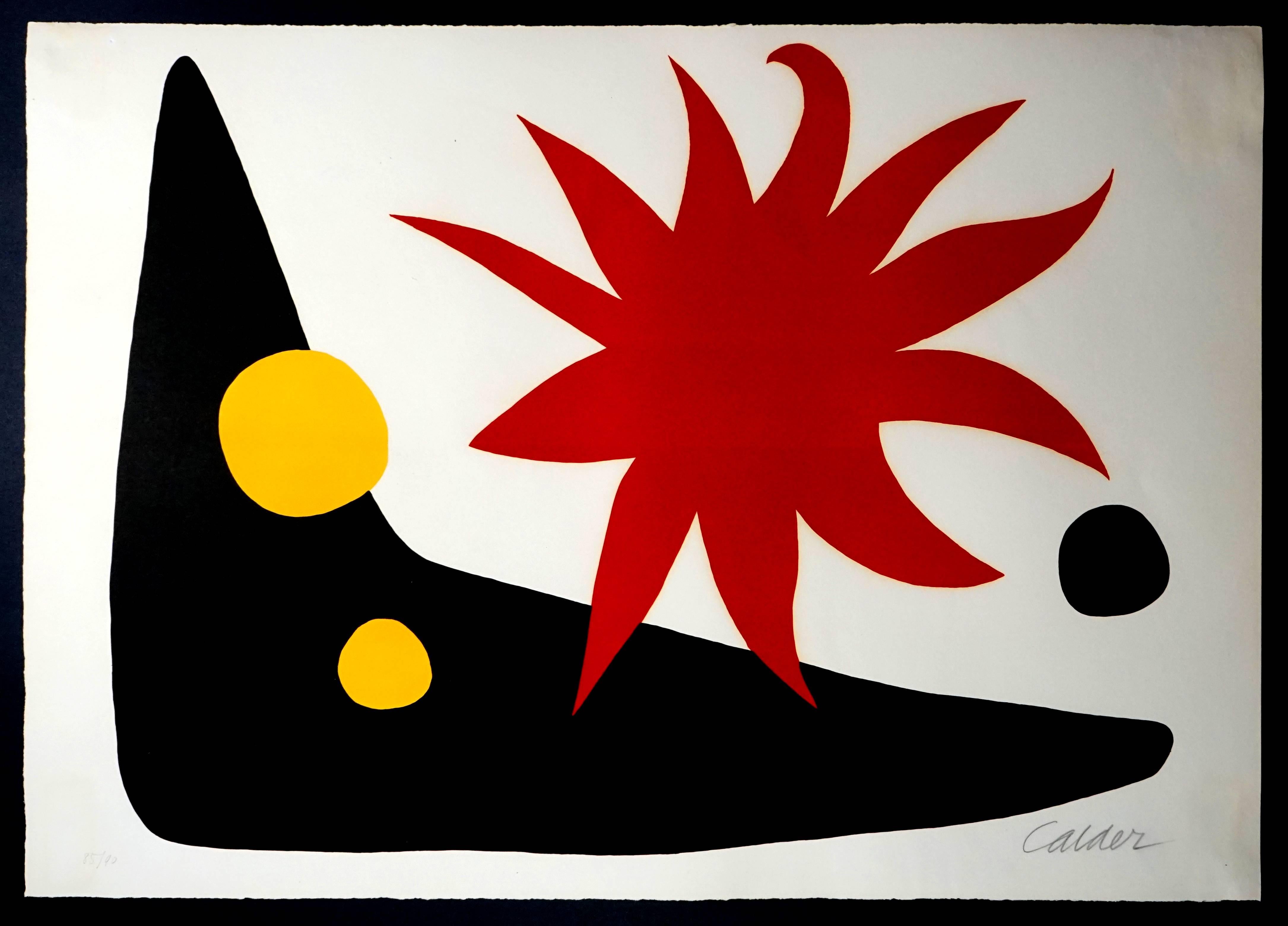 The Red Sun (Le soleil rouge) - Abstract Print by Alexander Calder