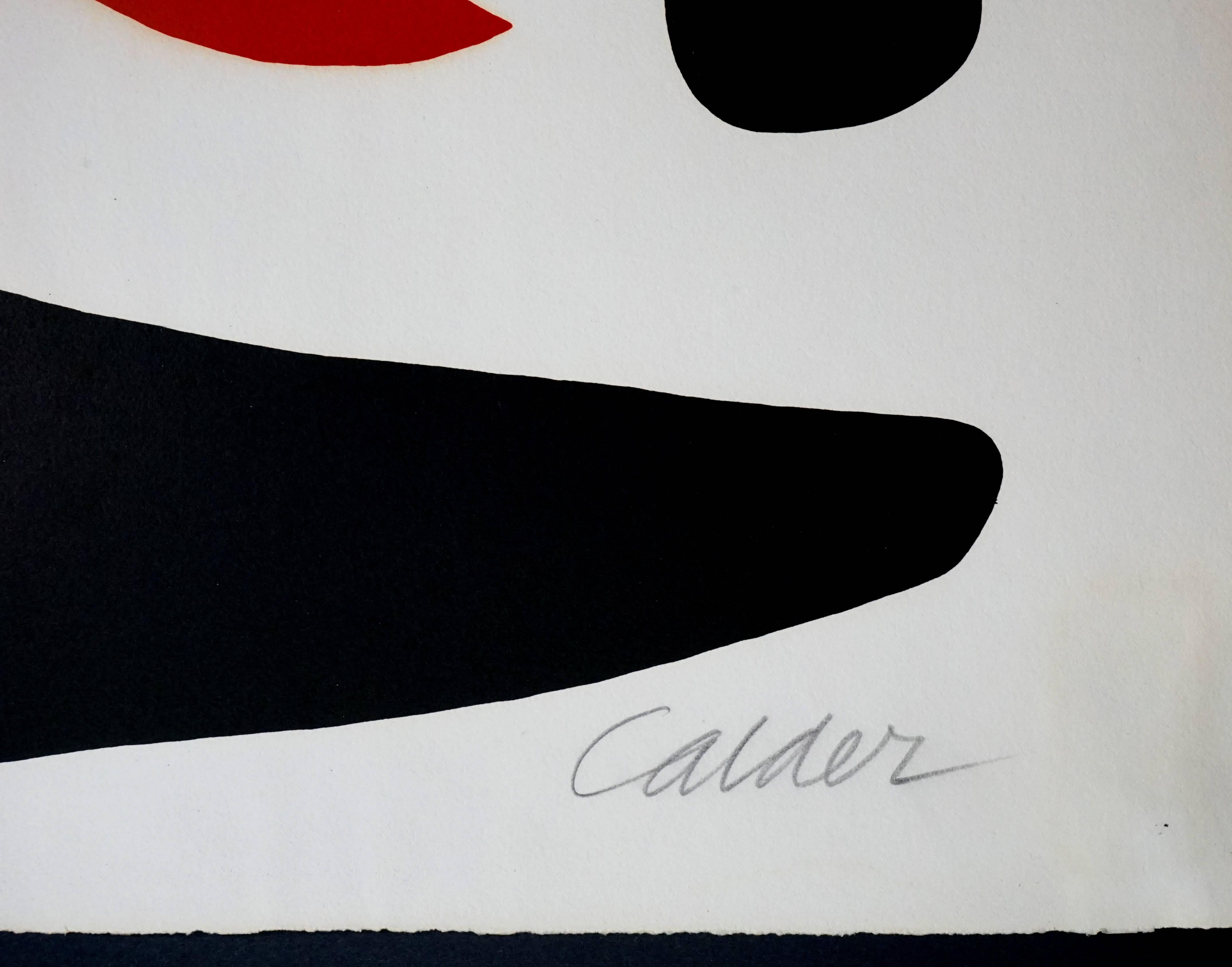 Artist: Alexander Calder
Title: The Red Sun (Le soleil rouge)
Year: 1965
Medium: Lithograph on Paper
Publisher: Maeght
Signed in Pencil 