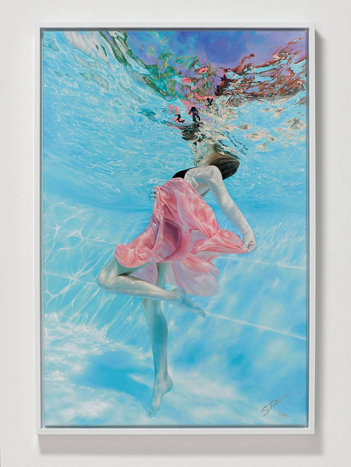 Girl in pink - Framed Fine Art Limited Edition of 99 - Print by Sergey Piskunov