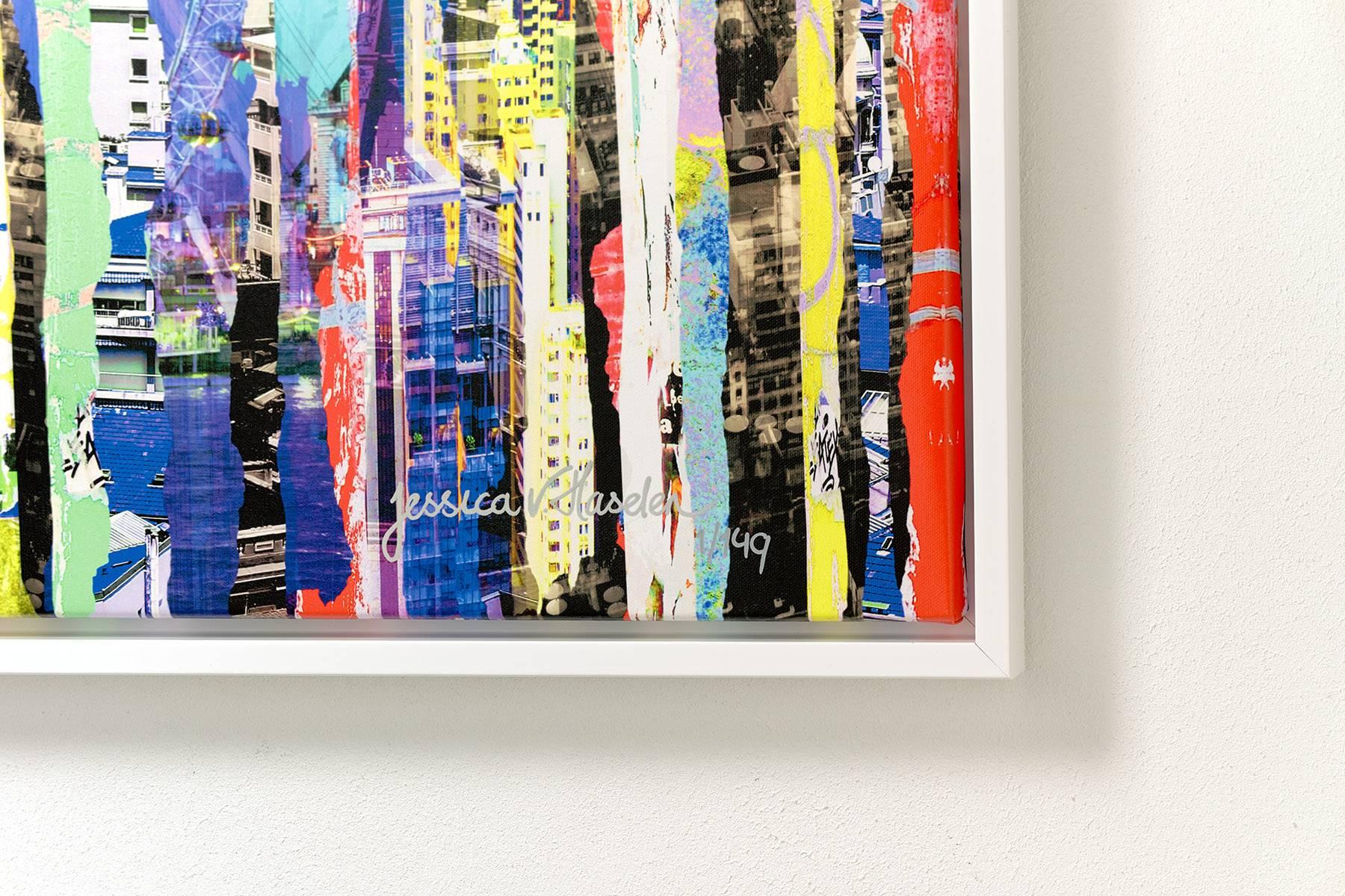 Shreds Of City I - Framed Fine Art Limited Edition of 149 - Silver Abstract Photograph by Jessica van Haselen