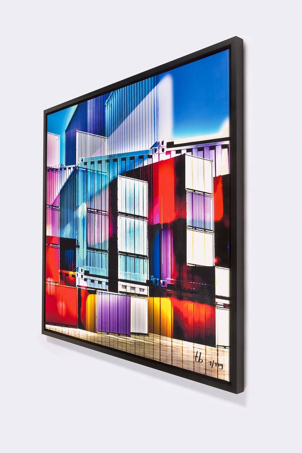 Cargo Blocks - Framed Fine Art Limited Edition of 149 - Abstract Geometric Photograph by Thomas Bijen