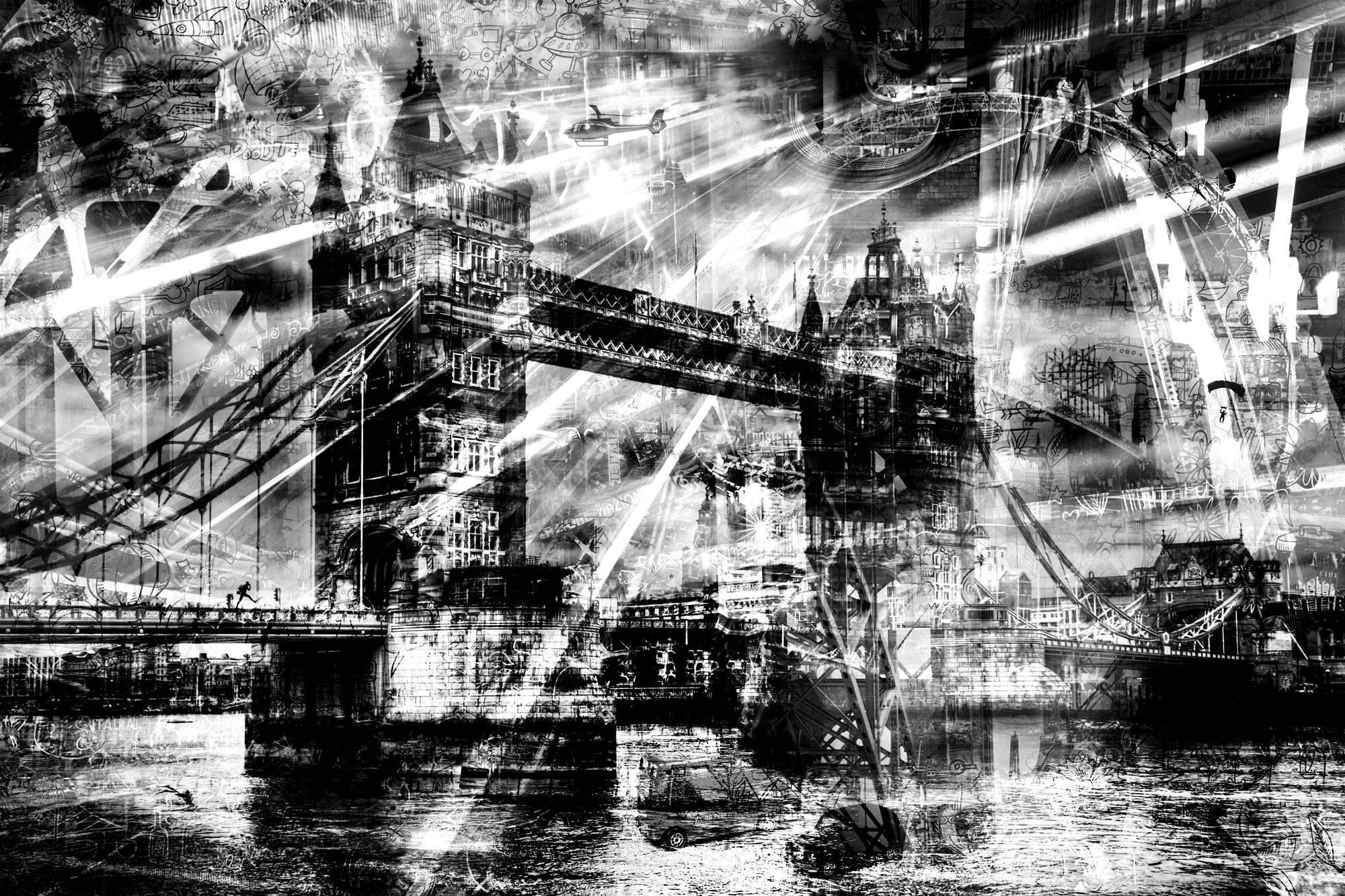 Thomas Bijen Black and White Photograph - London Shadows - Framed Fine Art Limited Edition of 149