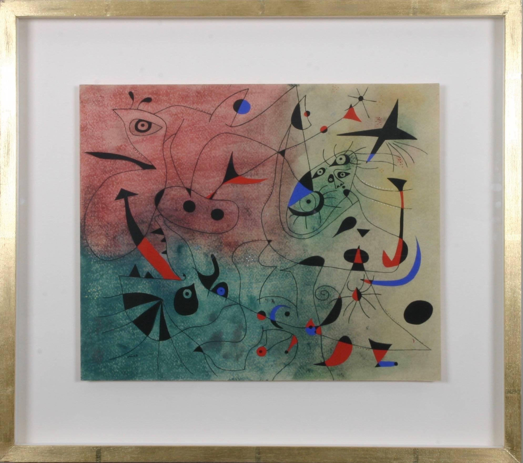 (after) Joan Miró Abstract Print - The Constellations: L'Etoile Mantinale/ Morning Star, Plt VI