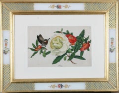 Chinese Export paintings of flowers and fruit on pith paper
