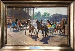 Rare painting, Trotter racing, big price from Munich, 1931