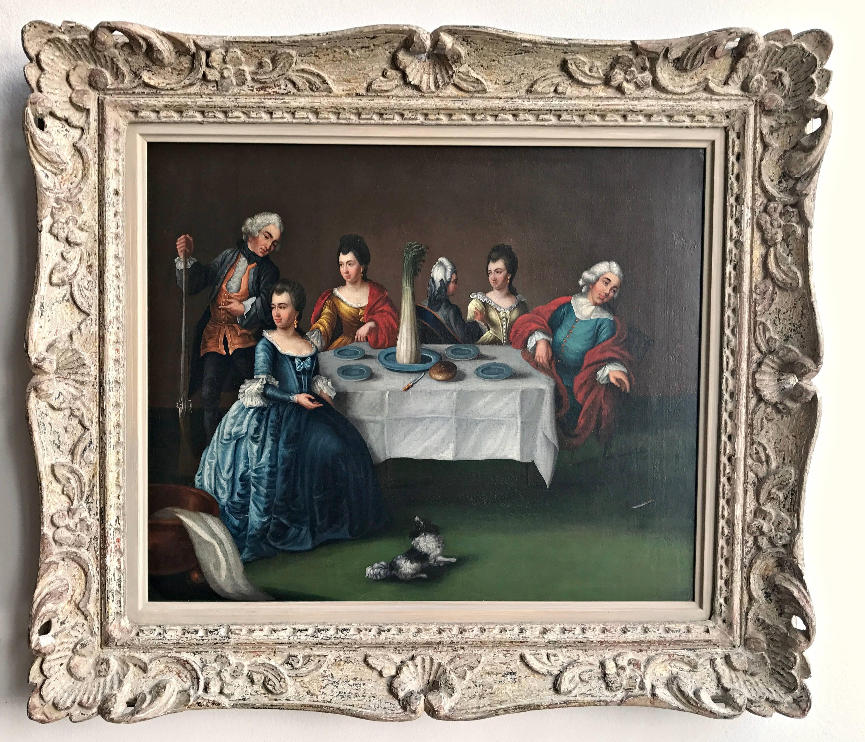 Unknown Interior Painting - Subtly erotic painting, oil on canvas, French