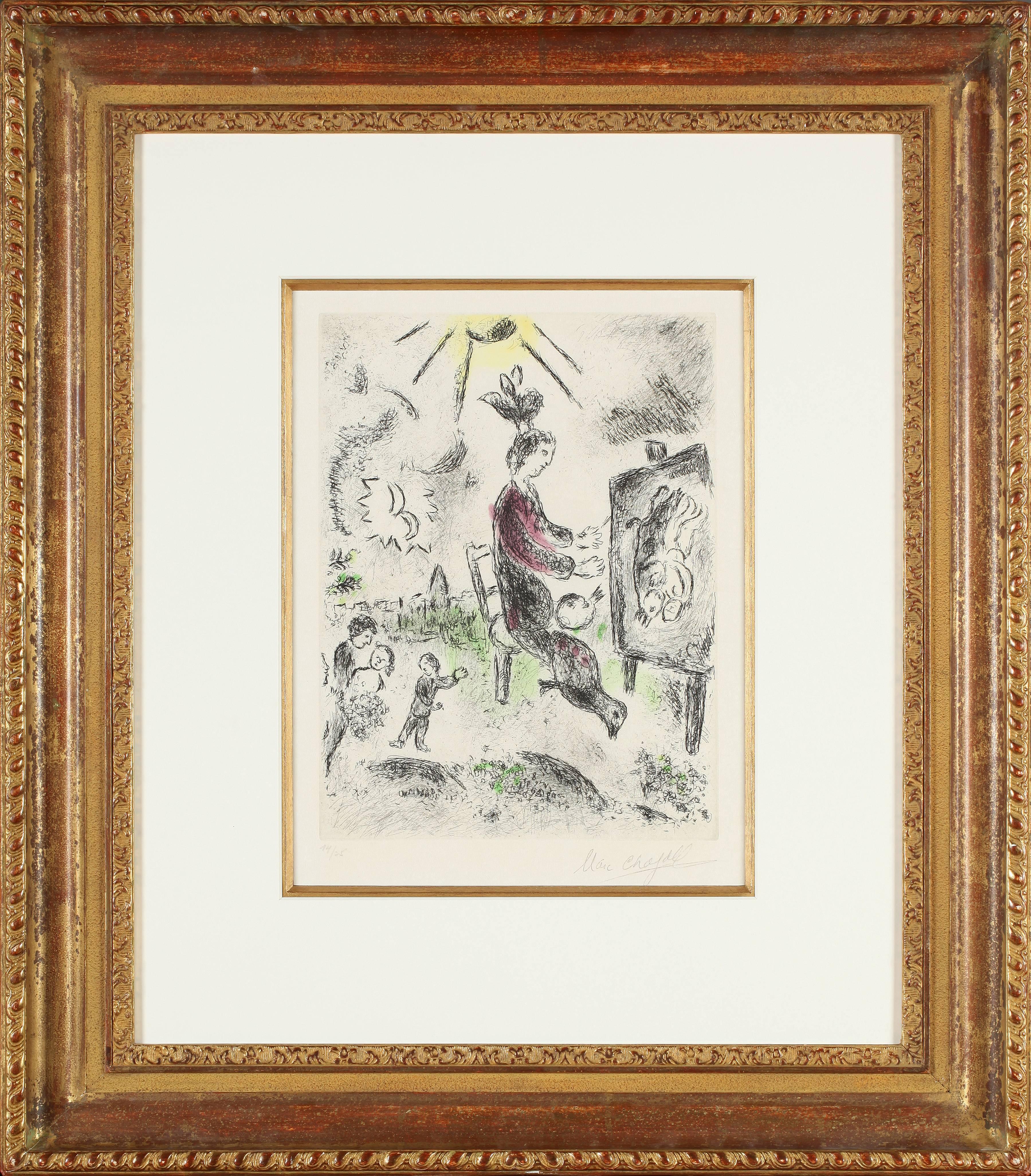 Marc Chagall Figurative Print - Celui qui dit les choses sans rien dire