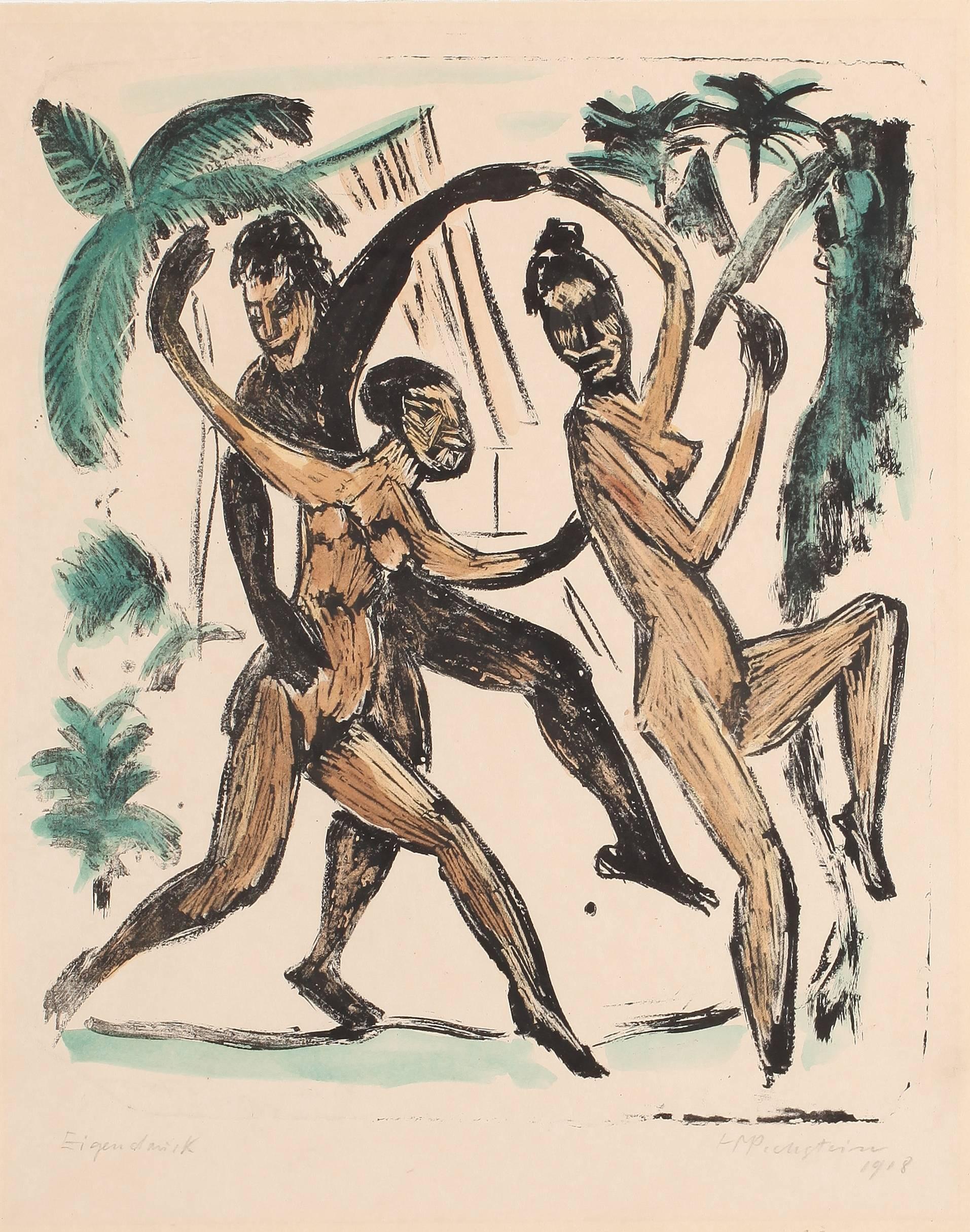 Drei Tanzende Akte (Three Dancing Nudes) - Print by Hermann Max Pechstein
