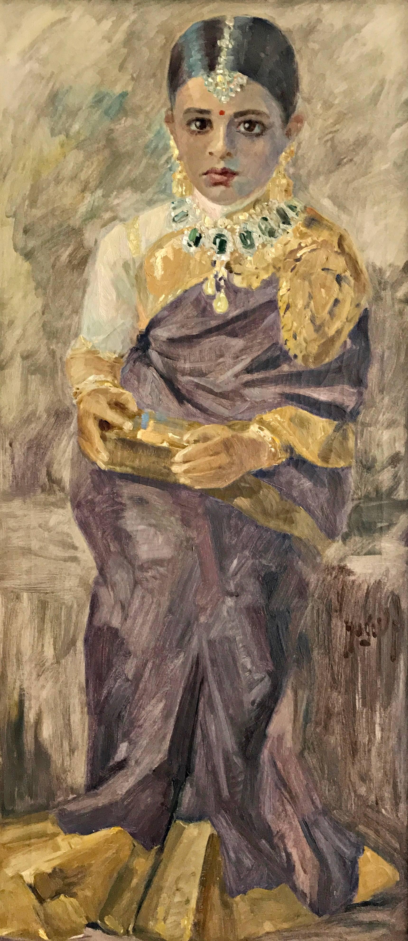 Hugo V. Pedersen: A Siamese bride. Oil on canvas - Painting by Hugo Vilfred Pedersen
