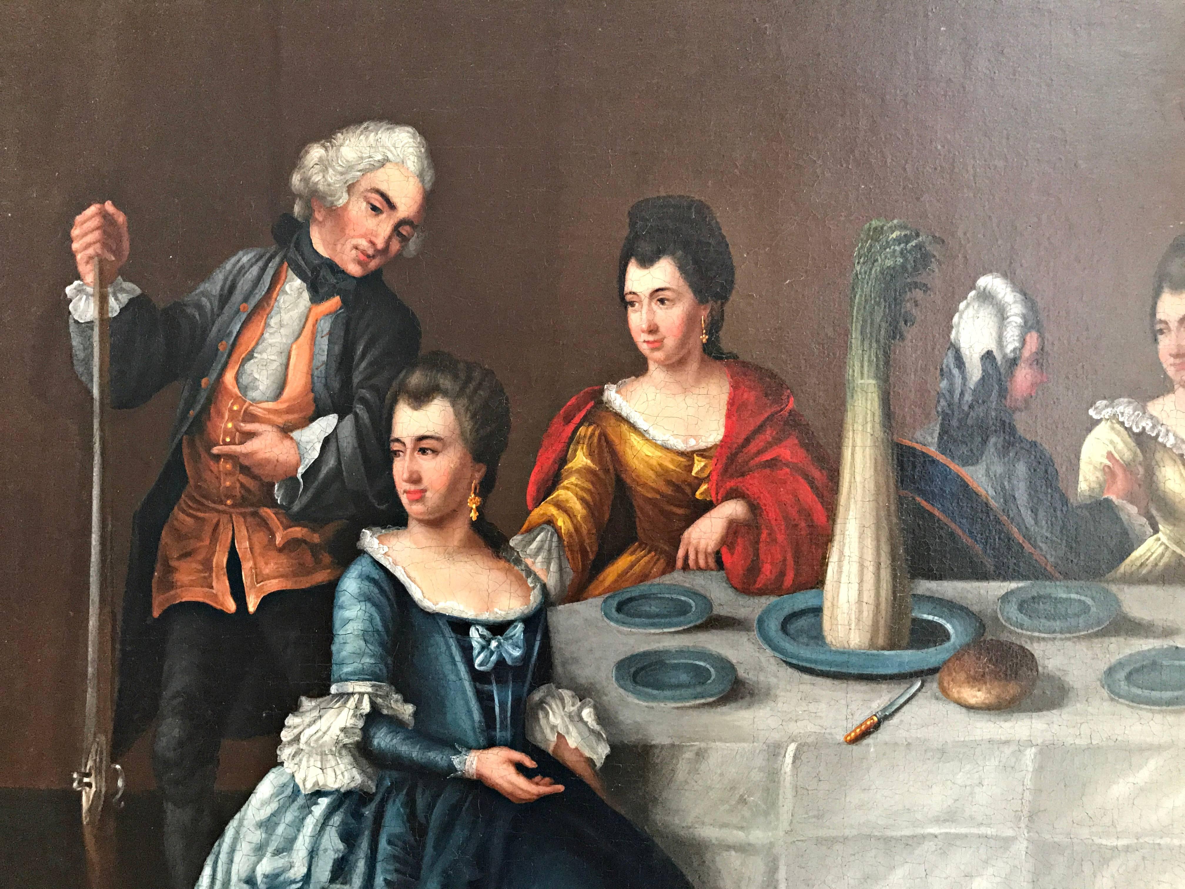 Subtly erotic painting, oil on canvas, French - Painting by Unknown