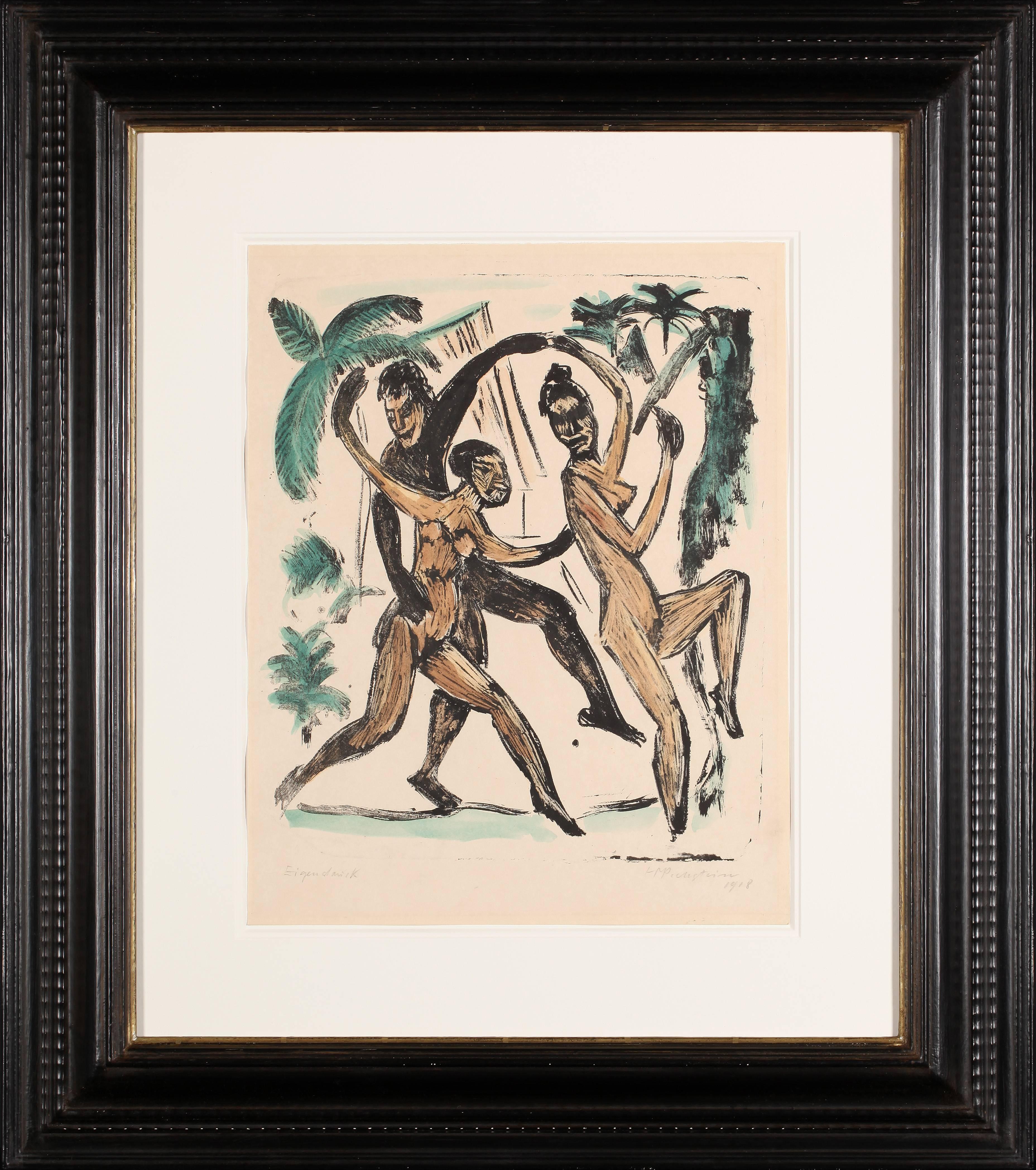 Hermann Max Pechstein Nude Print - Drei Tanzende Akte (Three Dancing Nudes)