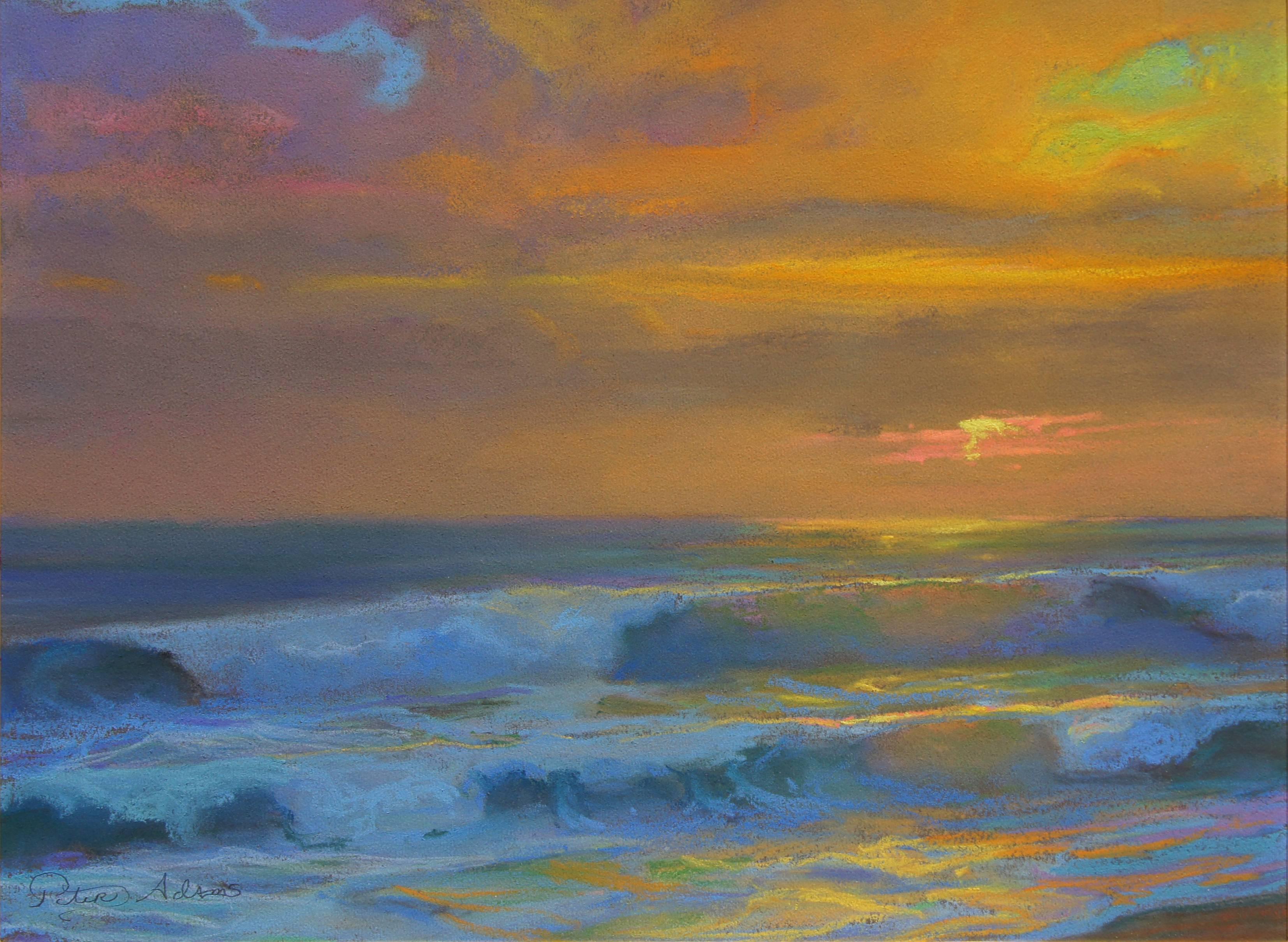 Elegance; St. Malo Beach, Oceanside - Painting by Peter Adams