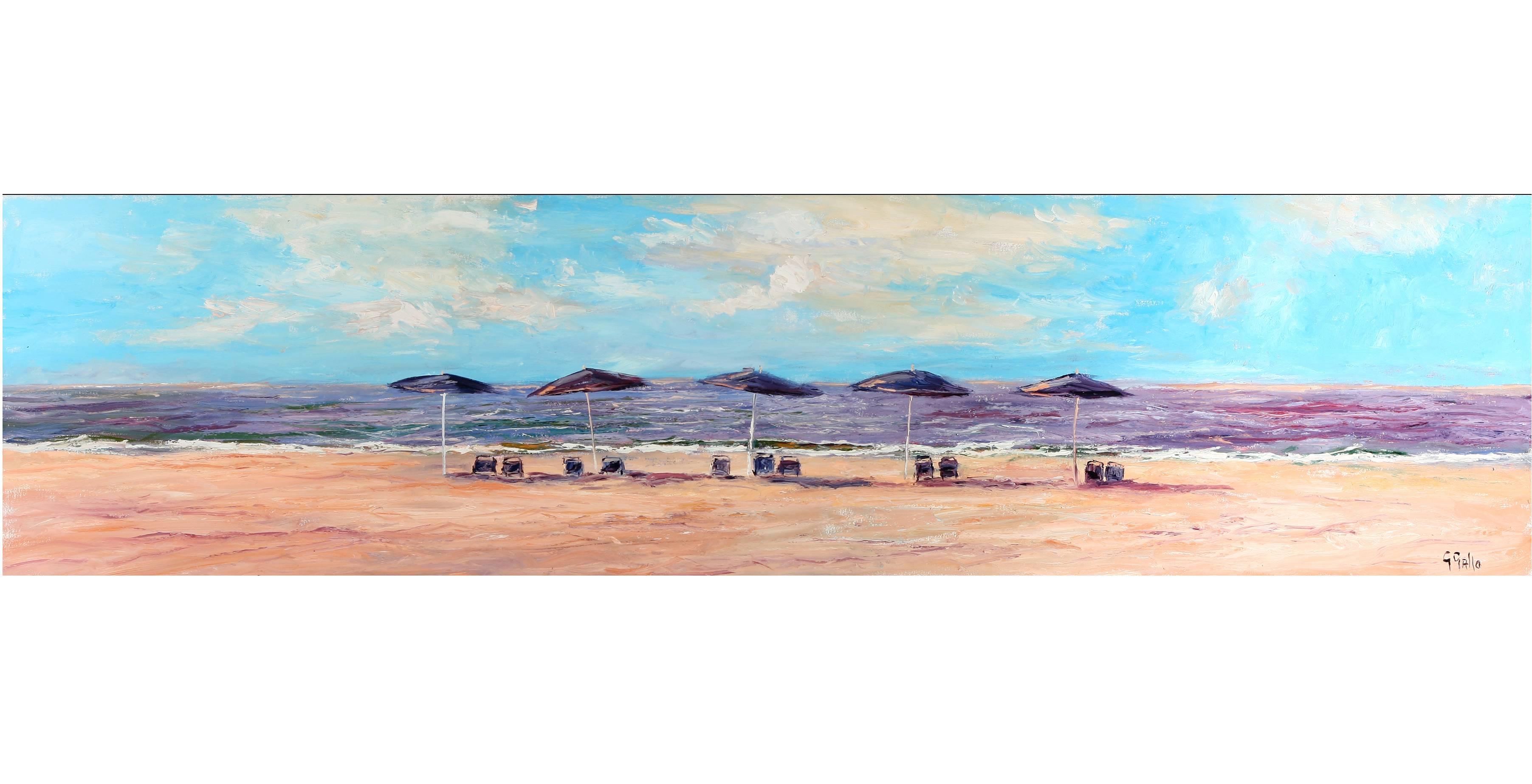 George Gallo Landscape Painting - Five Umbrellas