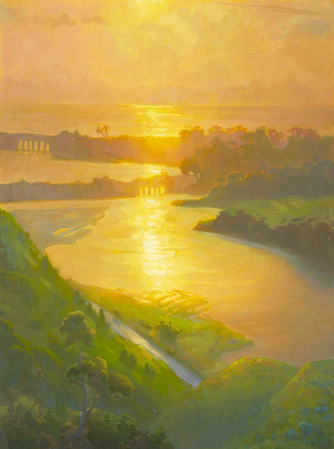 Pasaje apacible; Laguna de Batiquitos, Carlsbad, California - Painting de Peter Adams