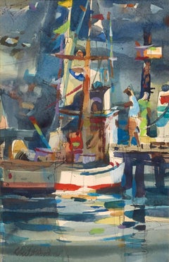 Untitled (Boats with Flags)