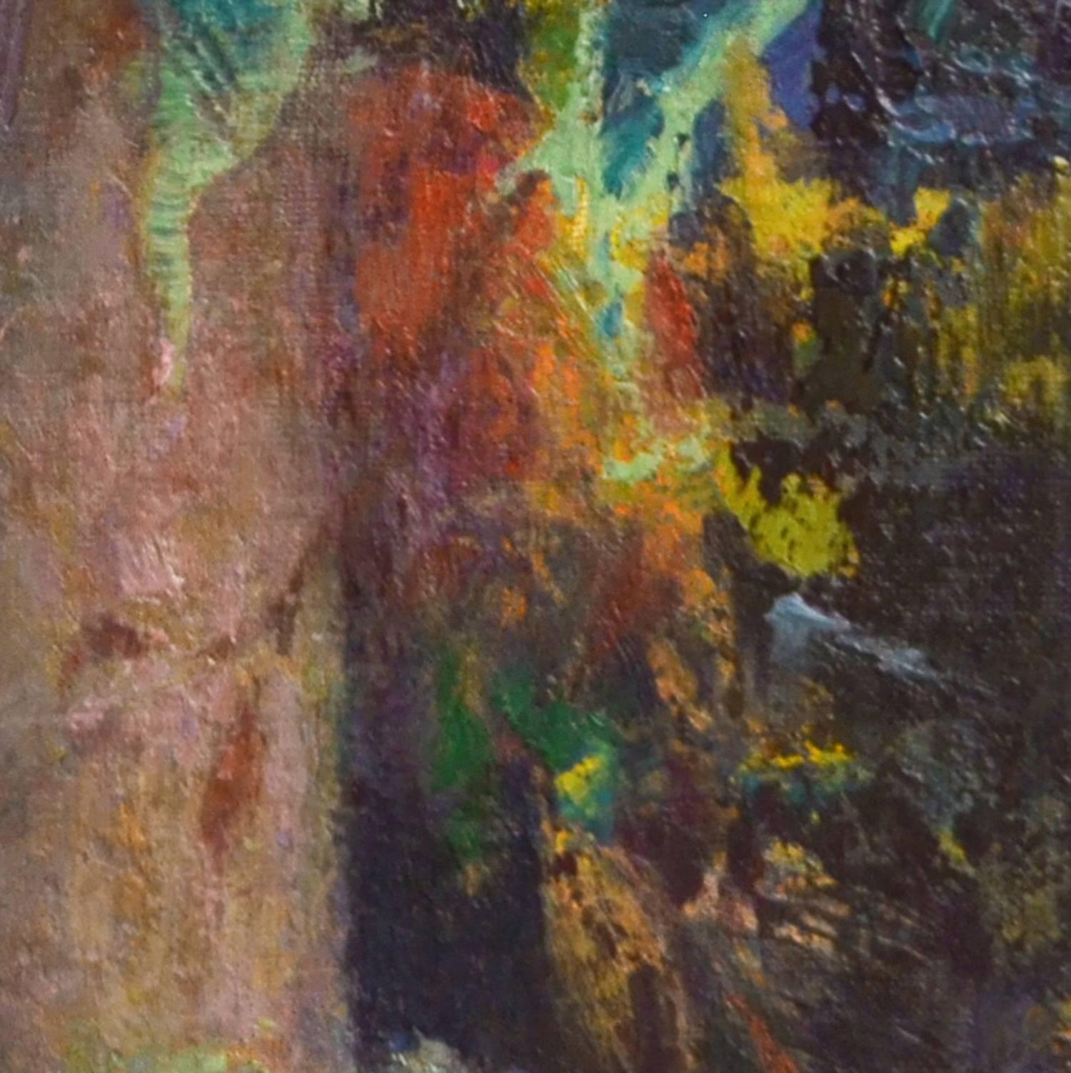 Espíritu de Abundancia; Granadas y Abutilón - Landscape Painting Negro de Christopher Cook