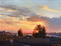 Coucher de soleil sur le lac ; Peck Road Park, Arcadia