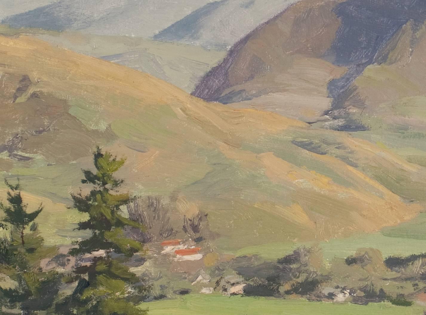 Pinecones for Joseph; Velvet Hills, Cambria - American Realist Painting by Joseph Paquet