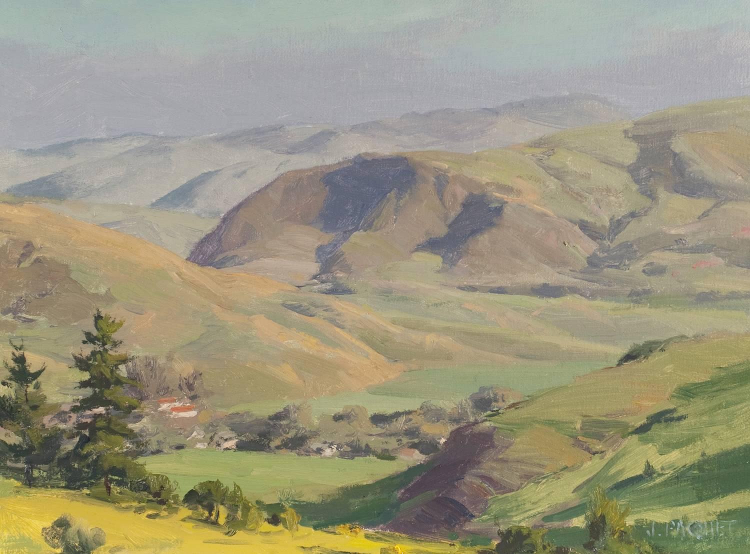 Pinecones for Joseph; Velvet Hills, Cambria - Painting by Joseph Paquet