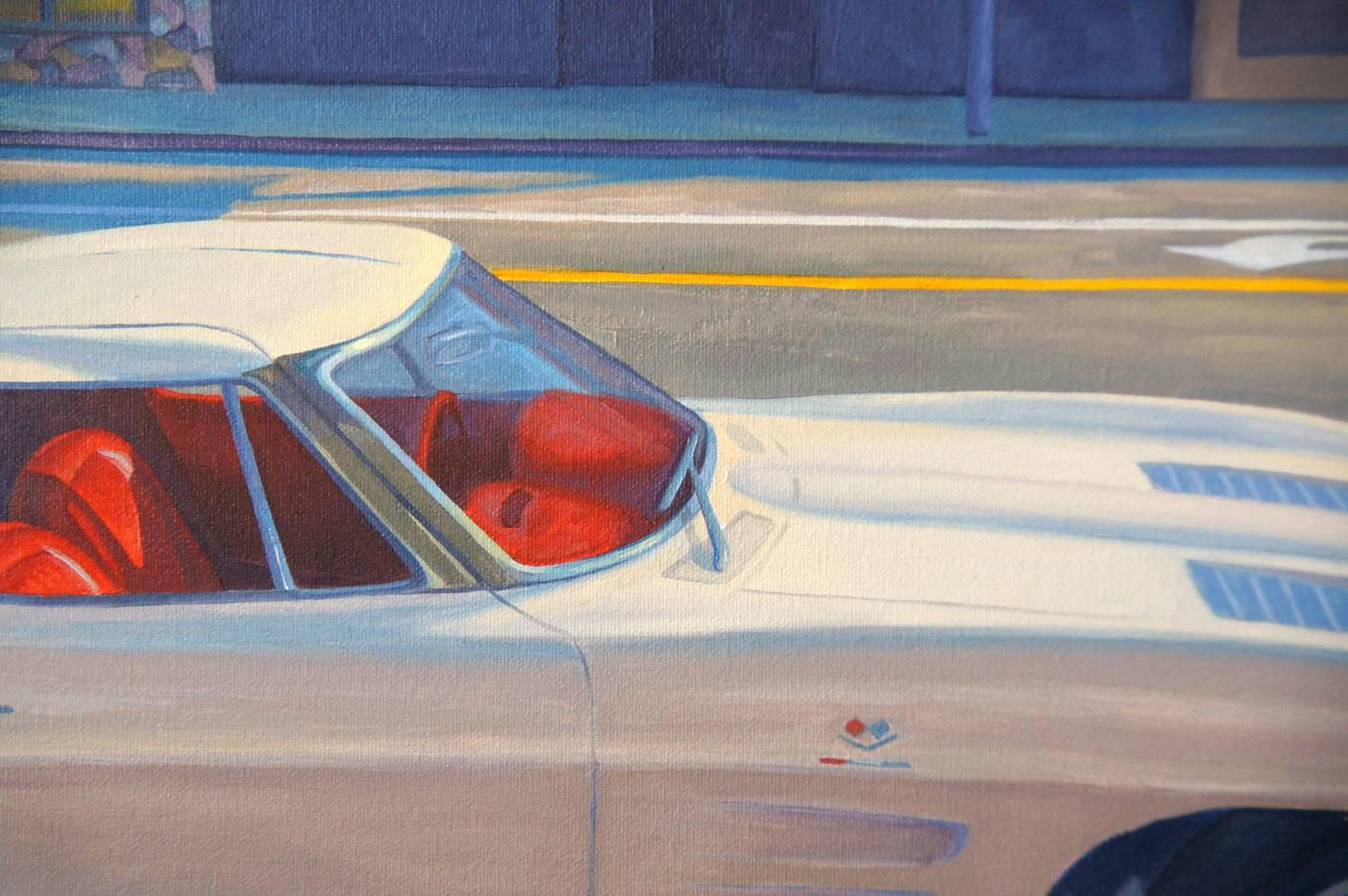 Corvette on Sunset - American Realist Painting by Tony Peters