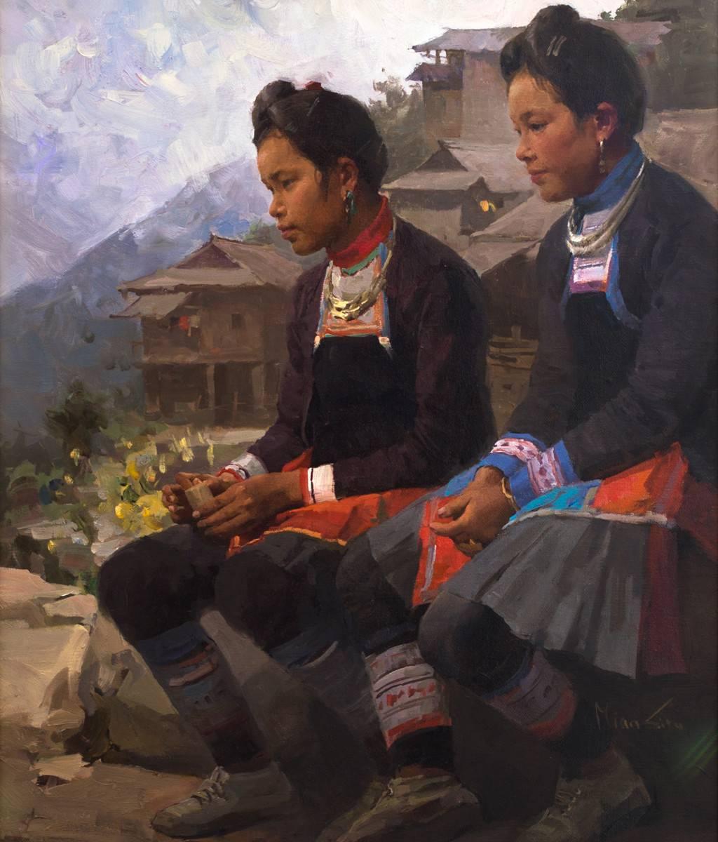 Tag Dreamers: Miao Mädchenschaum Basha, Provinz Guizhou (Realismus), Painting, von Mian Situ