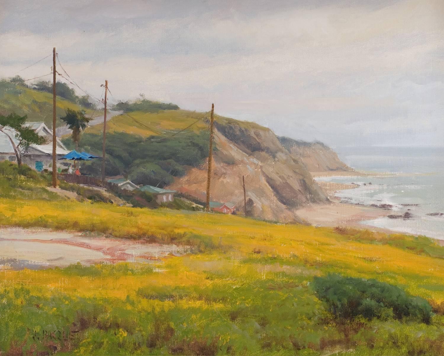 Flowers Above the Cove - Painting by Joseph Paquet