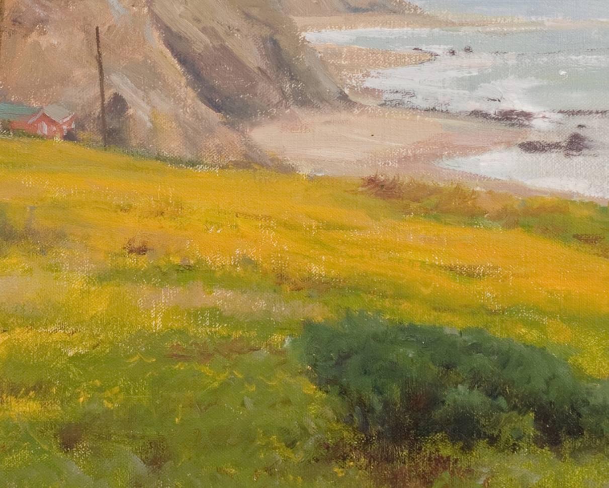 Flowers Above the Cove - Realist Painting by Joseph Paquet